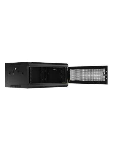 LANBERG RACKOVÁ SKRIŇA 19" NÁSTENNÁ 4U/600X450 S PERFOROVANÝMI DVERAMI ČIERNA (PLOCHÉ BALENIE)