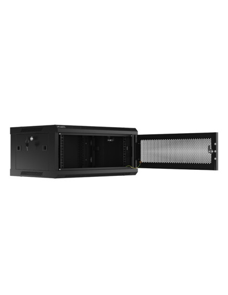 LANBERG RACKOVÁ SKRIŇA 19" NÁSTENNÁ 4U/600X450 S PERFOROVANÝMI DVERAMI ČIERNA (PLOCHÉ BALENIE)