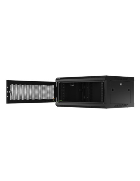 LANBERG RACKOVÁ SKRIŇA 19" NÁSTENNÁ 4U/600X450 S PERFOROVANÝMI DVERAMI ČIERNA (PLOCHÉ BALENIE)
