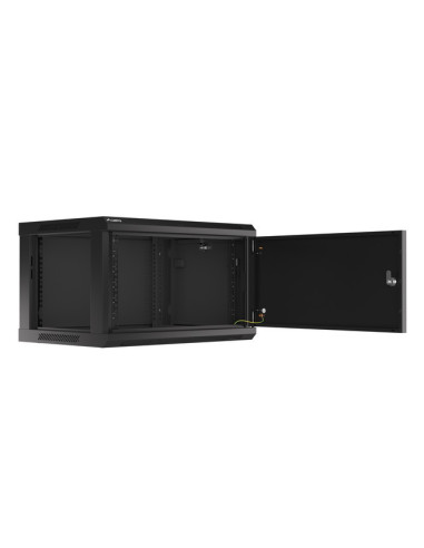 LANBERG RACKOVÁ SKRIŇA 19" PRO MONTÁŽ NA STENU 6U/600X450 PRO VLASTNÚ MONTÁŽ S KOVOVÝMI DVERMI ČIERNA