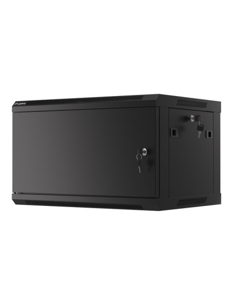 LANBERG RACKOVÁ SKRIŇA 19" PRO MONTÁŽ NA STENU 6U/600X450 PRO VLASTNÚ MONTÁŽ S KOVOVÝMI DVERMI ČIERNA