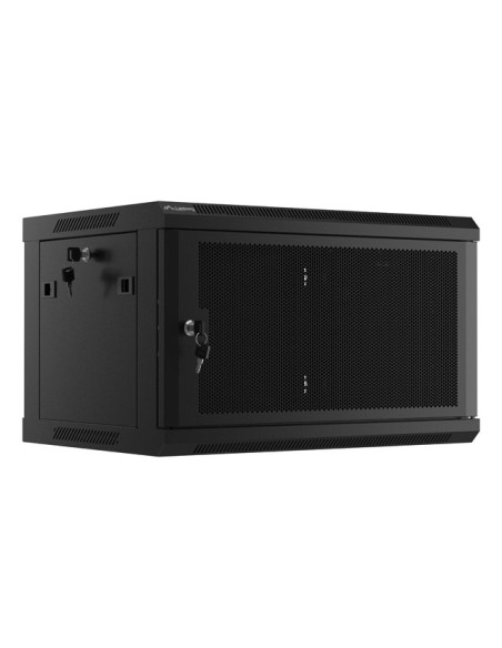 LANBERG 19" RACKOVÁ SKRIŇA PRO MONTÁŽ NA STENU 6U/600X450 S PERFOROVANÝMI DVERAMI ČIERNA-PLOCHÉ BALENIE