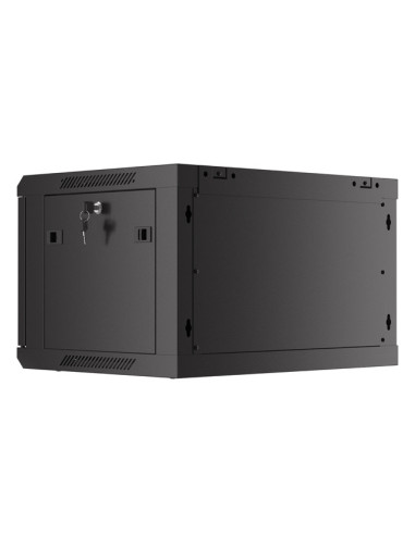 LANBERG 19" RACKOVÁ SKRIŇA PRO MONTÁŽ NA STENU 6U/600X450 S PERFOROVANÝMI DVERAMI ČIERNA-PLOCHÉ BALENIE