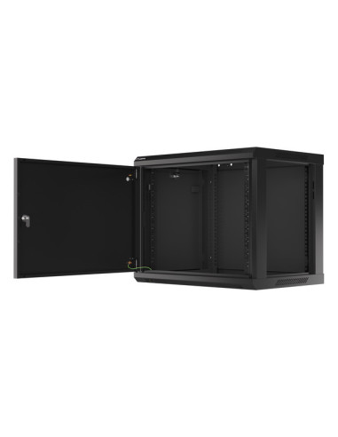 LANBERG 19" RACKOVÁ SKRIŇA PRO MONTÁŽ NA STENU 9U/600X450 PRO VLASTNÚ MONTÁŽ S KOVOVÝMI DVERAMI ČIERNA
