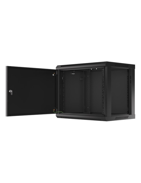 LANBERG 19" RACKOVÁ SKRIŇA PRO MONTÁŽ NA STENU 9U/600X450 PRO VLASTNÚ MONTÁŽ S KOVOVÝMI DVERAMI ČIERNA