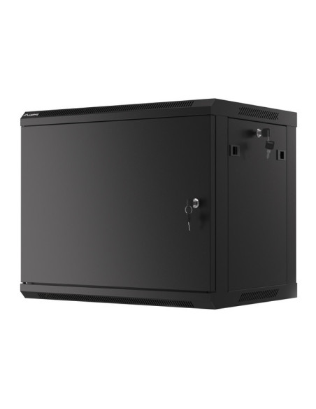 LANBERG 19" RACKOVÁ SKRIŇA PRO MONTÁŽ NA STENU 9U/600X450 PRO VLASTNÚ MONTÁŽ S KOVOVÝMI DVERAMI ČIERNA