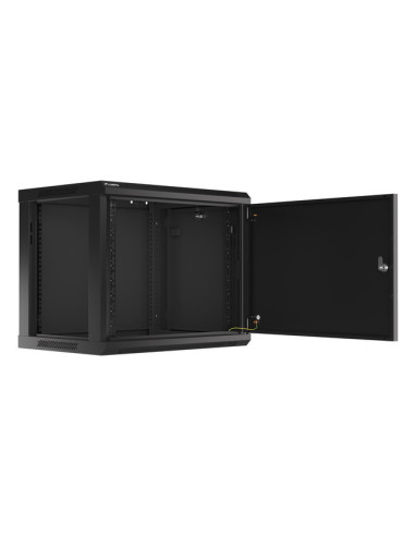 LANBERG 19" RACKOVÁ SKRIŇA PRO MONTÁŽ NA STENU 9U/600X450 PRO VLASTNÚ MONTÁŽ S KOVOVÝMI DVERAMI ČIERNA