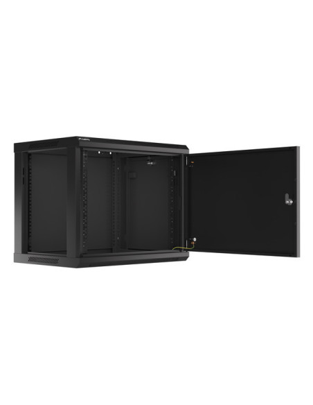 LANBERG 19" RACKOVÁ SKRIŇA PRO MONTÁŽ NA STENU 9U/600X450 PRO VLASTNÚ MONTÁŽ S KOVOVÝMI DVERAMI ČIERNA