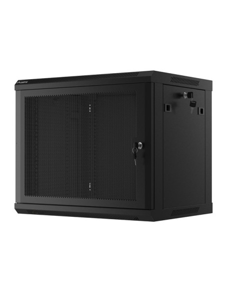 LANBERG 19" RACKOVÁ SKRIŇA PRO MONTÁŽ NA STENU 9U/600X450 S PERFOROVANÝMI DVERMI ČIERNA