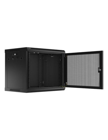 LANBERG 19" RACKOVÁ SKRIŇA PRO MONTÁŽ NA STENU 9U/600X450 S PERFOROVANÝMI DVERMI ČIERNA
