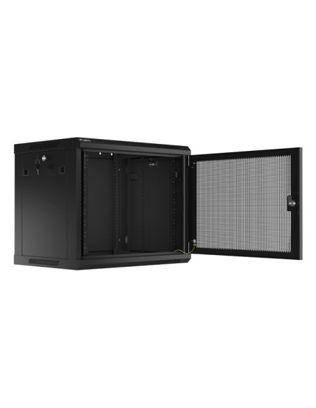 LANBERG 19" RACKOVÁ SKRIŇA PRO MONTÁŽ NA STENU 9U/600X450 S PERFOROVANÝMI DVERMI ČIERNA
