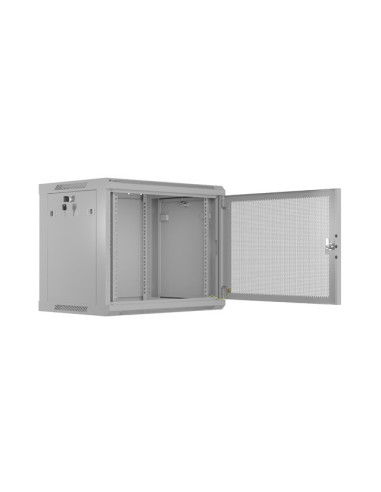 LANBERG INŠTALAČNÝ STOJAN 19" 9U 600X450 ŠEDÉ PERFOROVANÉ DVERE - PLOCHÉ BALENIE