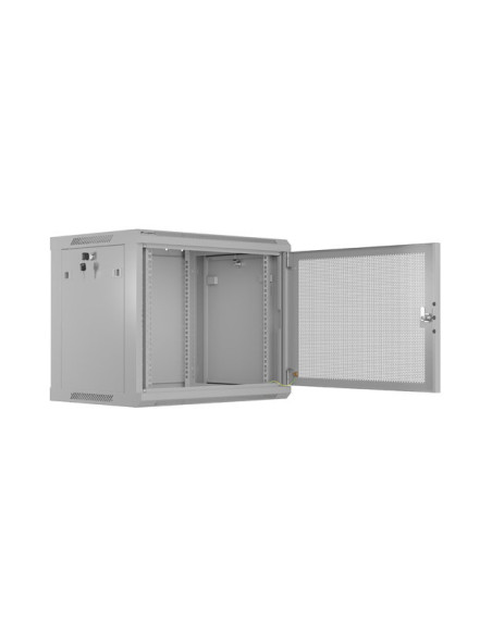 LANBERG INŠTALAČNÝ STOJAN 19" 9U 600X450 ŠEDÉ PERFOROVANÉ DVERE - PLOCHÉ BALENIE