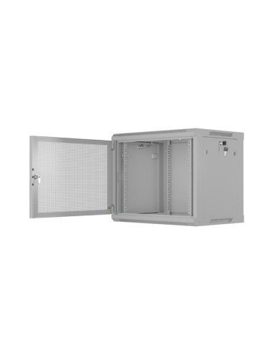 LANBERG INŠTALAČNÝ STOJAN 19" 9U 600X450 ŠEDÉ PERFOROVANÉ DVERE - PLOCHÉ BALENIE