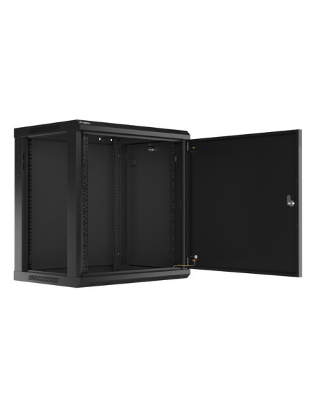 LANBERG RACKOVÁ SKRIŇA 19" NÁSTENNÁ 12U/600X450 PRO VLASTNÚ MONTÁŽ S KOVOVÝMI DVERAMI ČIERNA