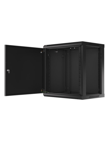 LANBERG RACKOVÁ SKRIŇA 19" NÁSTENNÁ 12U/600X450 PRO VLASTNÚ MONTÁŽ S KOVOVÝMI DVERAMI ČIERNA