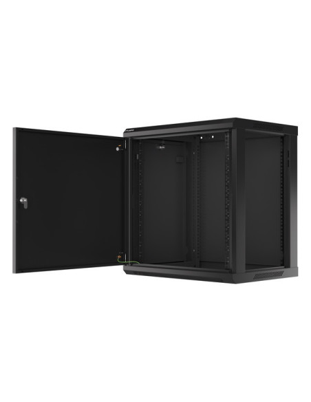LANBERG RACKOVÁ SKRIŇA 19" NÁSTENNÁ 12U/600X450 PRO VLASTNÚ MONTÁŽ S KOVOVÝMI DVERAMI ČIERNA