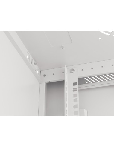 LANBERG RACKOVÁ SKRIŇA 19" NÁSTENNÁ 12U/600X450 PRO VLASTNÚ MONTÁŽ S KOVOVÝMI DVERAMI ŠEDÁ