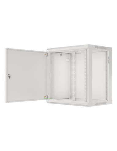 LANBERG RACKOVÁ SKRIŇA 19" NÁSTENNÁ 12U/600X450 PRO VLASTNÚ MONTÁŽ S KOVOVÝMI DVERAMI ŠEDÁ