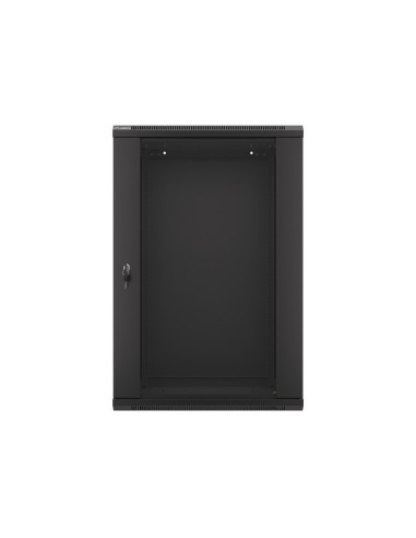 LANBERG 19" RACKOVÁ SKRIŇA PRO MONTÁŽ NA STENU 18U/600X450 (FLAT PACK) S PROSKLENÝMI DVERMI ČIERNA V2