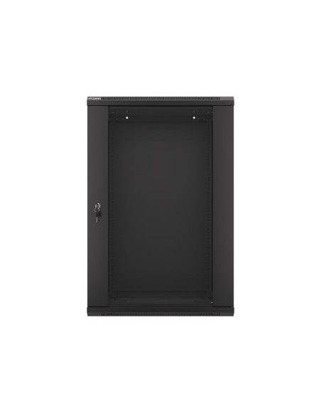 LANBERG 19" RACKOVÁ SKRIŇA PRO MONTÁŽ NA STENU 18U/600X450 (FLAT PACK) S PROSKLENÝMI DVERMI ČIERNA V2