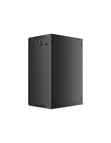 LANBERG 19" RACKOVÁ SKRIŇA PRO MONTÁŽ NA STENU 18U/600X450 (FLAT PACK) S PROSKLENÝMI DVERMI ČIERNA V2