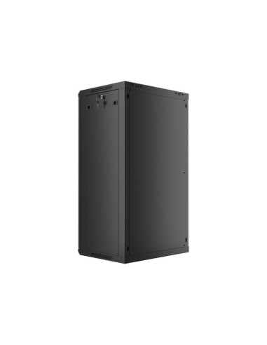 LANBERG 19" RACKOVÁ SKRIŇA PRO MONTÁŽ NA STENU 22U/600X450 (FLAT PACK) S PROSKLENÝMI DVERMI ČIERNA V2