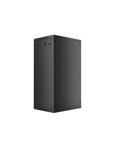 LANBERG 19" RACKOVÁ SKRIŇA PRO MONTÁŽ NA STENU 22U/600X450 (FLAT PACK) S PROSKLENÝMI DVERMI ČIERNA V2