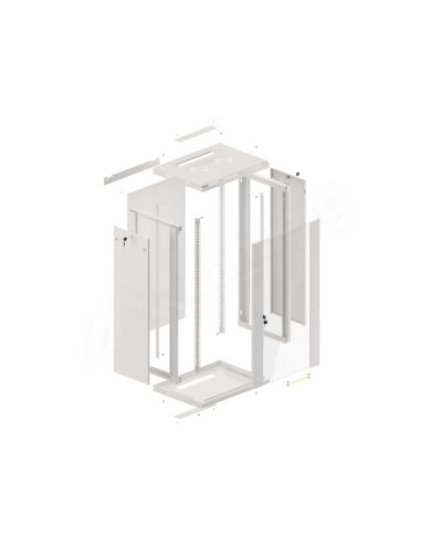LANBERG 19" RACKOVÁ SKRIŇA PRO MONTÁŽ NA STENU 22U/600X450 (FLAT PACK) ŠEDÁ V2