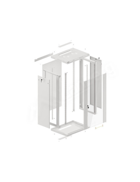 LANBERG 19" RACKOVÁ SKRIŇA PRO MONTÁŽ NA STENU 22U/600X450 (FLAT PACK) ŠEDÁ V2