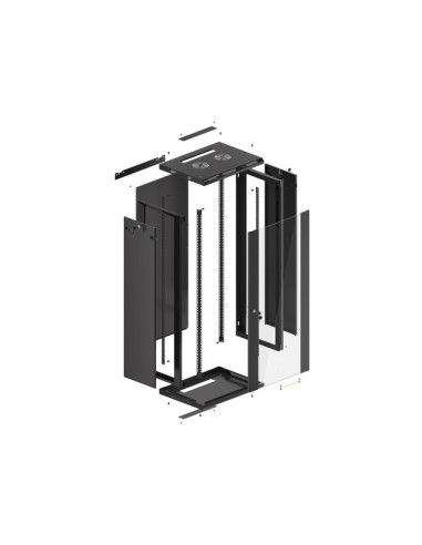 LANBERG RACKOVÁ SKRIŇA 19" NÁSTENNÁ 27U/600X450 (FLAT PACK) S PRESKLENÝMI DVERMI ČIERNA V2