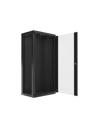 LANBERG RACKOVÁ SKRIŇA 19" NÁSTENNÁ 27U/600X450 (FLAT PACK) S PRESKLENÝMI DVERMI ČIERNA V2