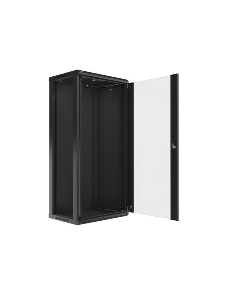 LANBERG RACKOVÁ SKRIŇA 19" NÁSTENNÁ 27U/600X450 (FLAT PACK) S PRESKLENÝMI DVERMI ČIERNA V2