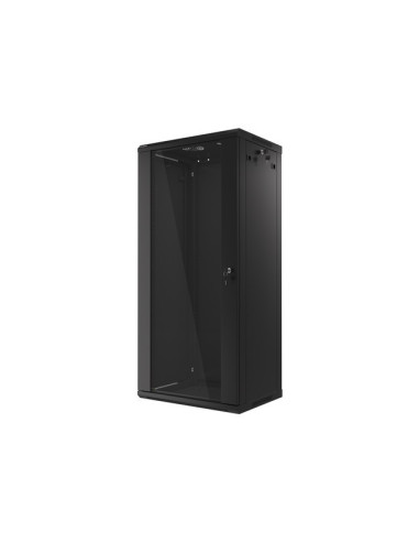 LANBERG RACKOVÁ SKRIŇA 19" NÁSTENNÁ 27U/600X450 (FLAT PACK) S PRESKLENÝMI DVERMI ČIERNA V2