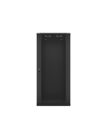 LANBERG RACKOVÁ SKRIŇA 19" NÁSTENNÁ 27U/600X450 (FLAT PACK) S PRESKLENÝMI DVERMI ČIERNA V2