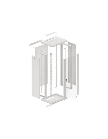 LANBERG RACKOVÁ SKRIŇA 19" NÁSTENNÁ 27U/600X450 (FLAT PACK) ŠEDÁ V2