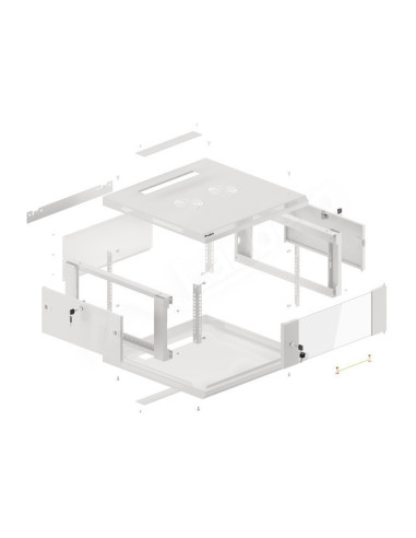 LANBERG RACKOVÁ SKRIŇA 19" PRO MONTÁŽ NA STENU 4U/600X600 (FLAT PACK) V2 ŠEDÁ