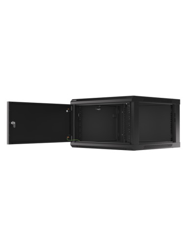 LANBERG RACKOVÁ SKRIŇA 19" PRO MONTÁŽ NA STENU 6U/600X600 PRO VLASTNÚ MONTÁŽ S KOVOVÝMI DVERAMI ČIERNA