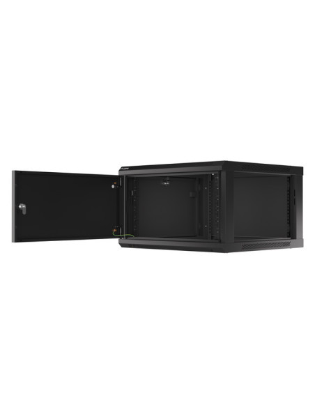 LANBERG RACKOVÁ SKRIŇA 19" PRO MONTÁŽ NA STENU 6U/600X600 PRO VLASTNÚ MONTÁŽ S KOVOVÝMI DVERAMI ČIERNA