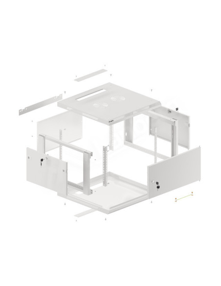 LANBERG RACKOVÁ SKRIŇA 19" PRO MONTÁŽ NA STENU 6U/600X600 PRO VLASTNÚ MONTÁŽ S KOVOVÝMI DVERAMI ŠEDÁ
