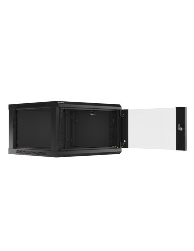 LANBERG 19" RACKOVÁ SKRIŇA PRO MONTÁŽ NA STENU 6U/600X600 (FLAT PACK) ČIERNA V2