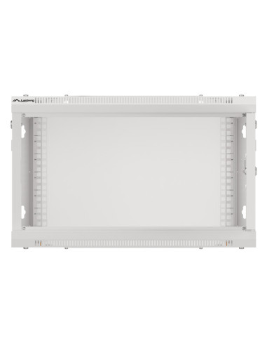 LANBERG 19" RACKOVÁ SKRIŇA PRO MONTÁŽ NA STENU 6U/600X600 (FLAT PACK) S PROSKLENÝMI DVERAMI ŠEDÁ V2