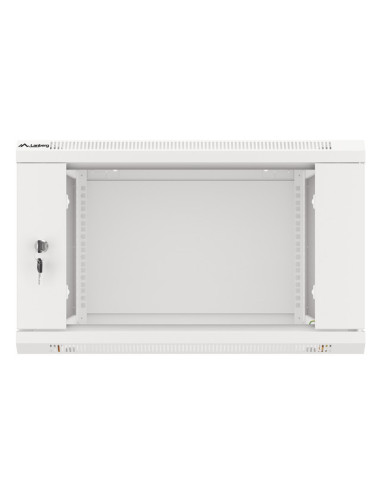 LANBERG 19" RACKOVÁ SKRIŇA PRO MONTÁŽ NA STENU 6U/600X600 (FLAT PACK) S PROSKLENÝMI DVERAMI ŠEDÁ V2