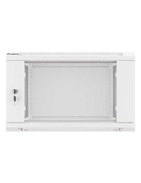 LANBERG 19" RACKOVÁ SKRIŇA PRO MONTÁŽ NA STENU 6U/600X600 (FLAT PACK) S PROSKLENÝMI DVERAMI ŠEDÁ V2