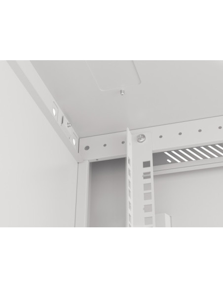 LANBERG 19" RACKOVÁ SKRIŇA PRO MONTÁŽ NA STENU 6U/600X600 (FLAT PACK) S PROSKLENÝMI DVERAMI ŠEDÁ V2