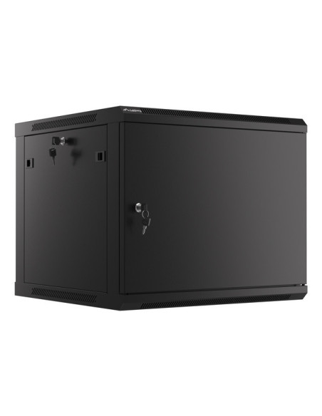 LANBERG RACKOVÁ SKRIŇA 19" PRO MONTÁŽ NA STENU 9U/600X600 PRO VLASTNÚ MONTÁŽ S KOVOVÝMI DVERAMI ČIERNA