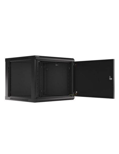 LANBERG RACKOVÁ SKRIŇA 19" PRO MONTÁŽ NA STENU 9U/600X600 PRO VLASTNÚ MONTÁŽ S KOVOVÝMI DVERAMI ČIERNA