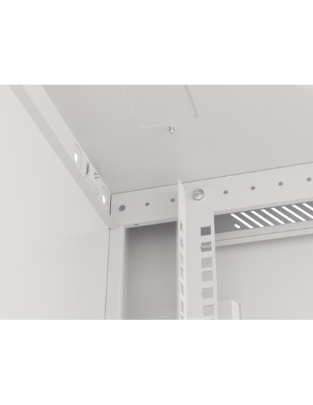 LANBERG RACKOVÁ SKRIŇA 19" PRO MONTÁŽ NA STENU 9U/600X600 PRO VLASTNÚ MONTÁŽ S KOVOVÝMI DVERMI ŠEDÁ