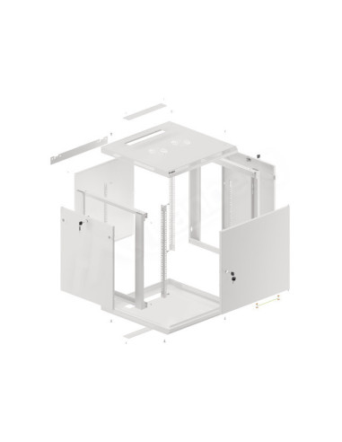 LANBERG RACKOVÁ SKRIŇA 19" NÁSTENNÁ 12U/600X600 PRO VLASTNÚ MONTÁŽ S KOVOVÝMI DVERAMI ŠEDÁ