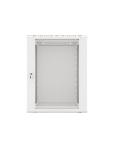 LANBERG 19" RACKOVÁ SKRIŇA PRO MONTÁŽ NA STENU 15U/600X600 (FLAT PACK) S PROSKLENÝMI DVERAMI ŠEDÁ V2c